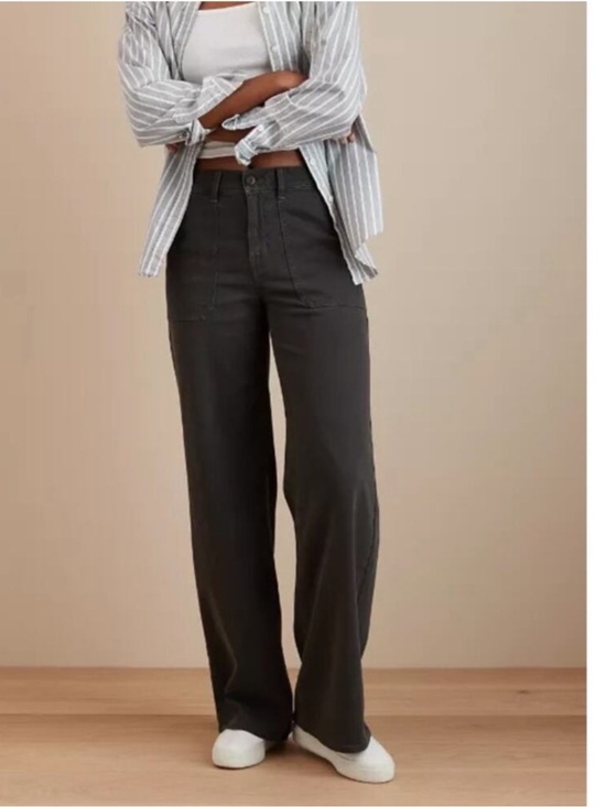American Eagle Outfitters Pants - American Eagle Outfitters Wide Leg Pants in Charcoal Gray